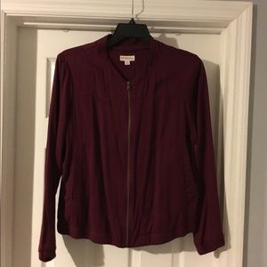 Burgundy zip up jacket, Merona, XL. Never worn.